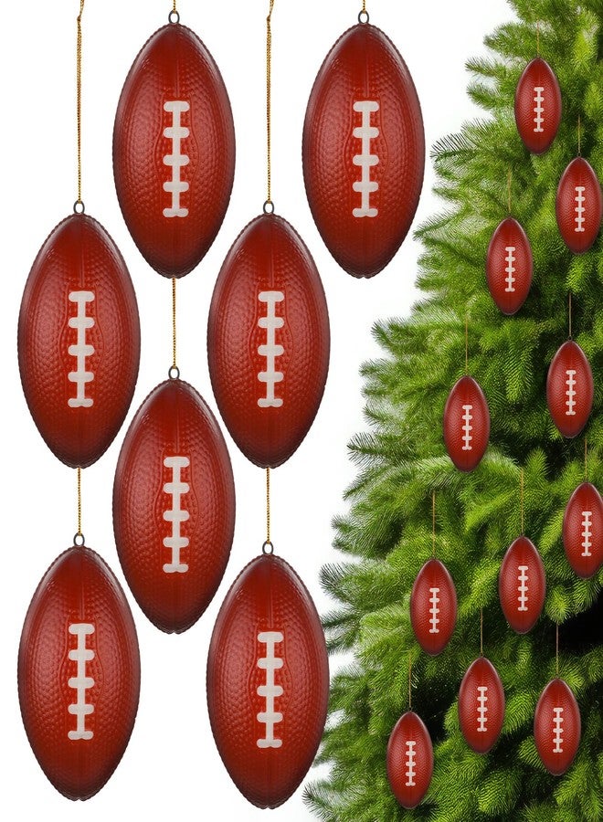 Remuuly 24 Pcs Football Ornaments for Christmas Tree Bulk Mini Football Stress Ball Decor 2.5 Inch Foam PU Decorative Sports Ornaments for Holiday Party Favor School Carnival Reward Gift Bag Fillers - Image 1